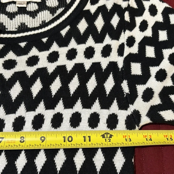 J.O.A. Black and White Patterned Sweater Mini Dress Size Small - Picture 7 of 9